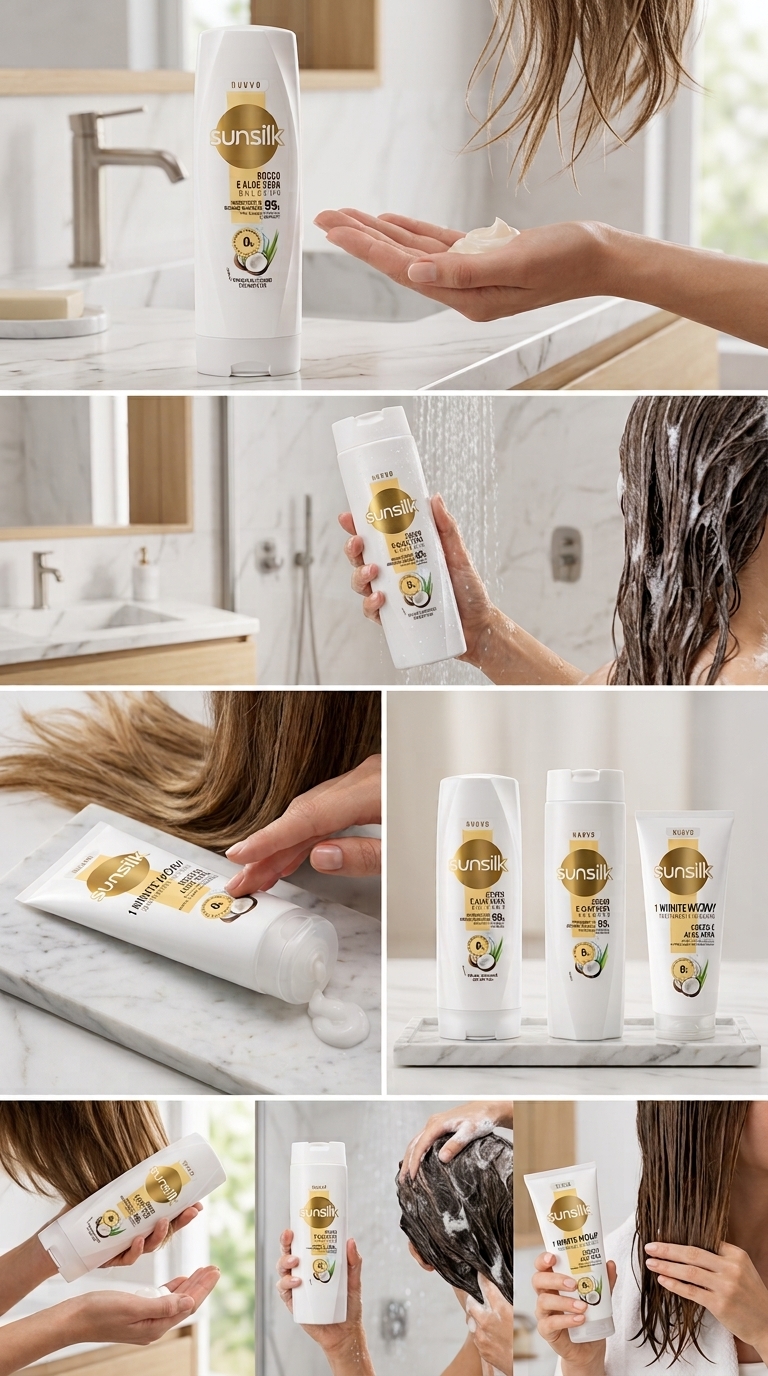 Sunsilk Balsamo Cocco e Aloe Vera 200 ml | 98% Ingredienti di Origine Naturale | 0% Siliconi, Coloranti e Oli Minerali | Capelli Secchi e Sfibrati | Nutre e Districa