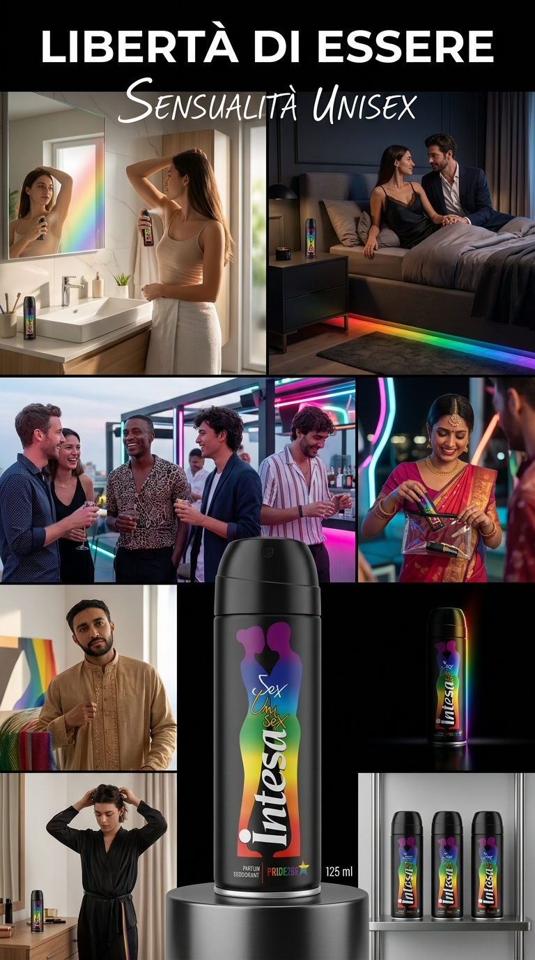 Intesa Sex Unisex PRIDE2BE Deodorante Parfum Spray 125 ml | Fragranza Unisex | Profumo Intenso e Sensuale | Freschezza Prolungata | Made in Italy