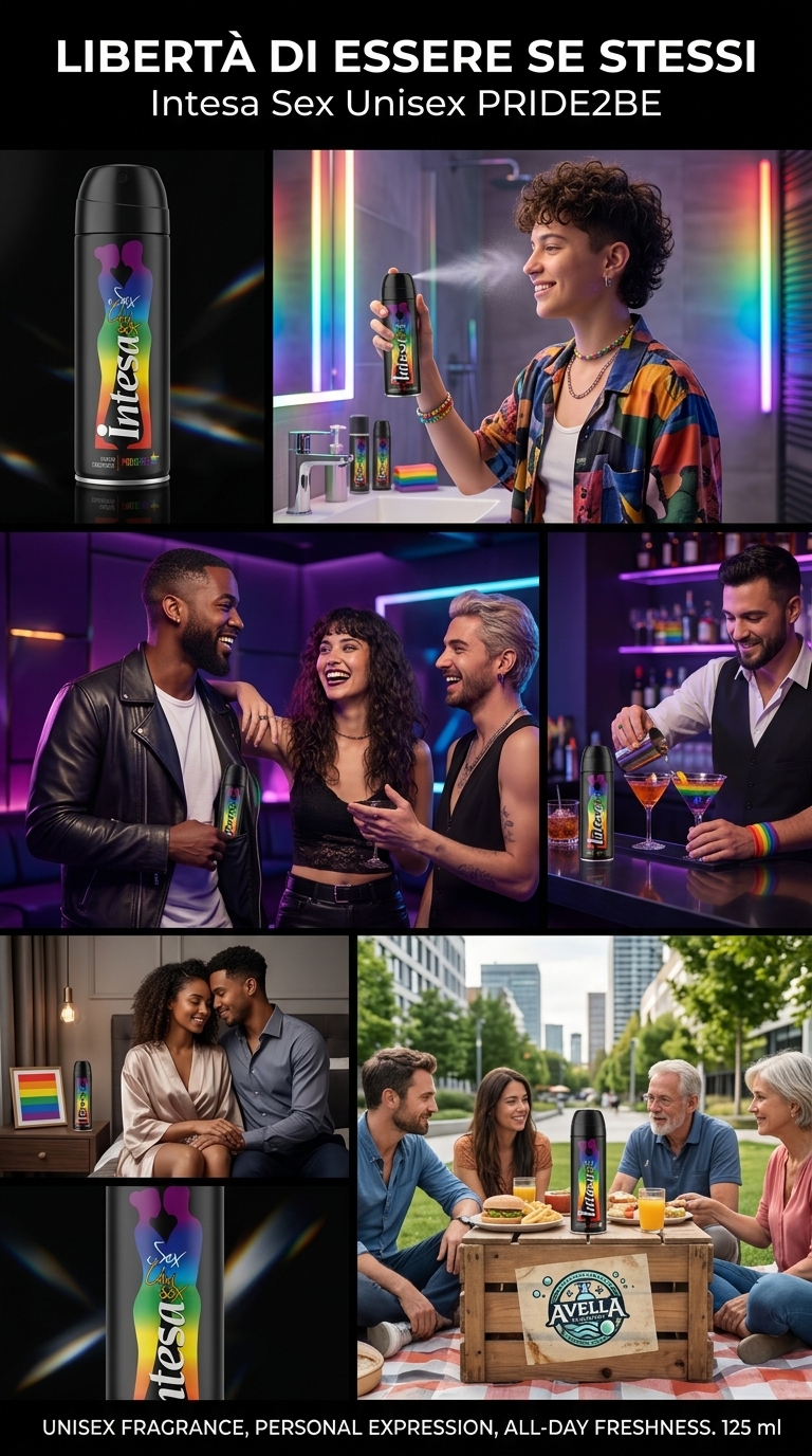 Intesa Sex Unisex PRIDE2BE Deodorante Parfum Spray 125 ml | Fragranza Unisex | Profumo Intenso e Sensuale | Freschezza Prolungata | Made in Italy