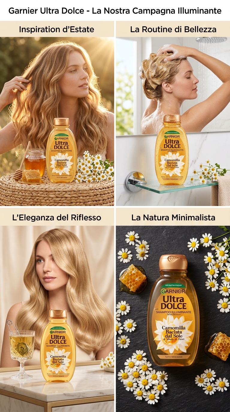 Garnier Ultra Dolce Shampoo Illuminante Camomilla e Miele 250 ml | 94% Ingredienti di Origine Naturale | Senza Siliconi | Per Capelli Biondi | Riflessi Luminosi