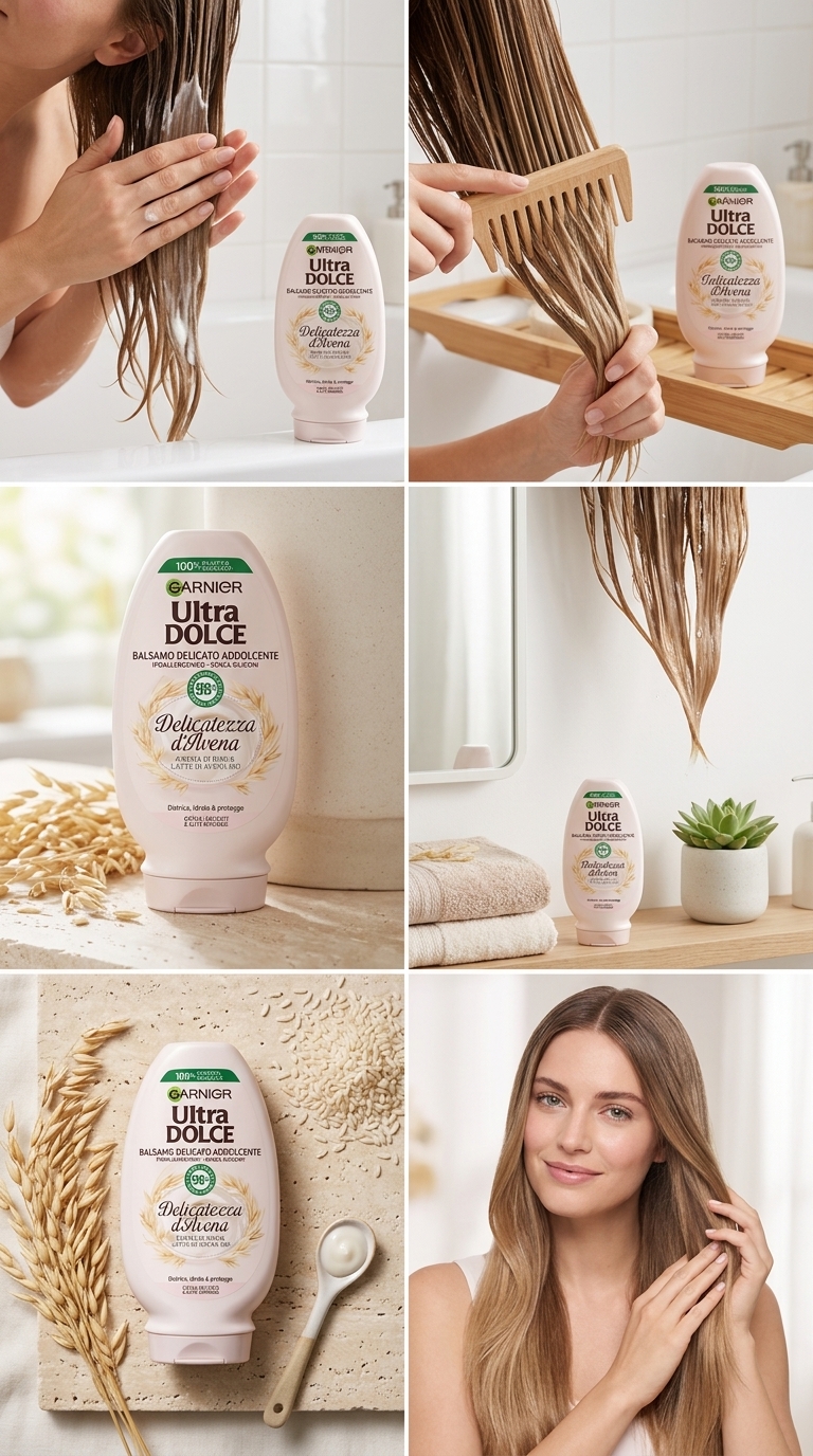 Garnier Ultra Dolce Balsamo Delicato Delicatezza d'Avena 200 ml – Idratazione Lenitiva Cute Sensibile