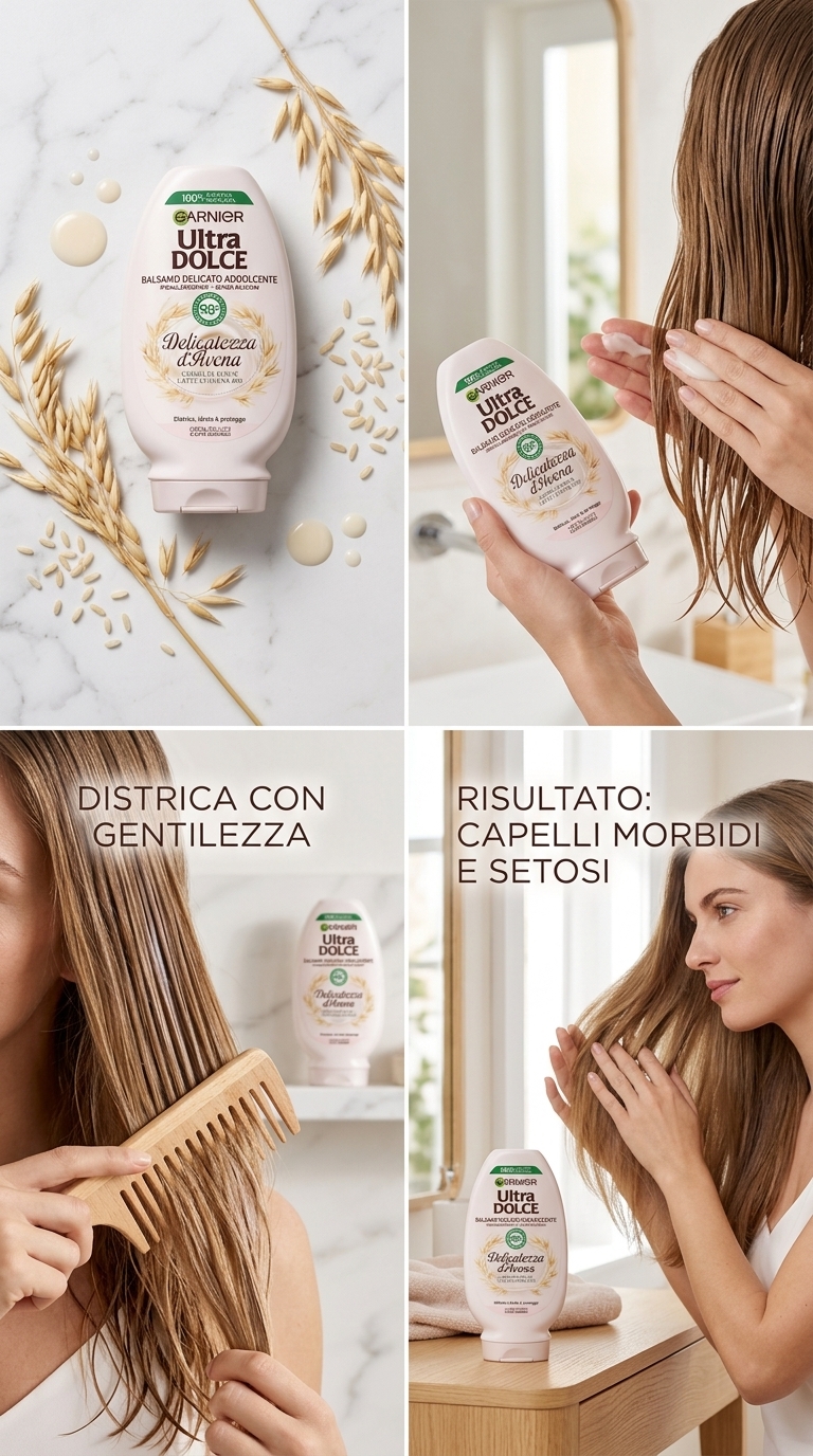 Garnier Ultra Dolce Balsamo Delicato Delicatezza d'Avena 200 ml – Idratazione Lenitiva Cute Sensibile