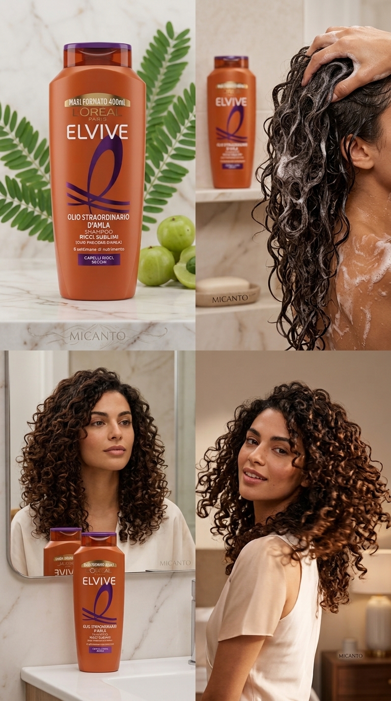 L'Oréal Elvive Olio Straordinario Shampoo Ricci Sublimi 400ml – Con Olio di Amla per Capelli Ricci e Secchi