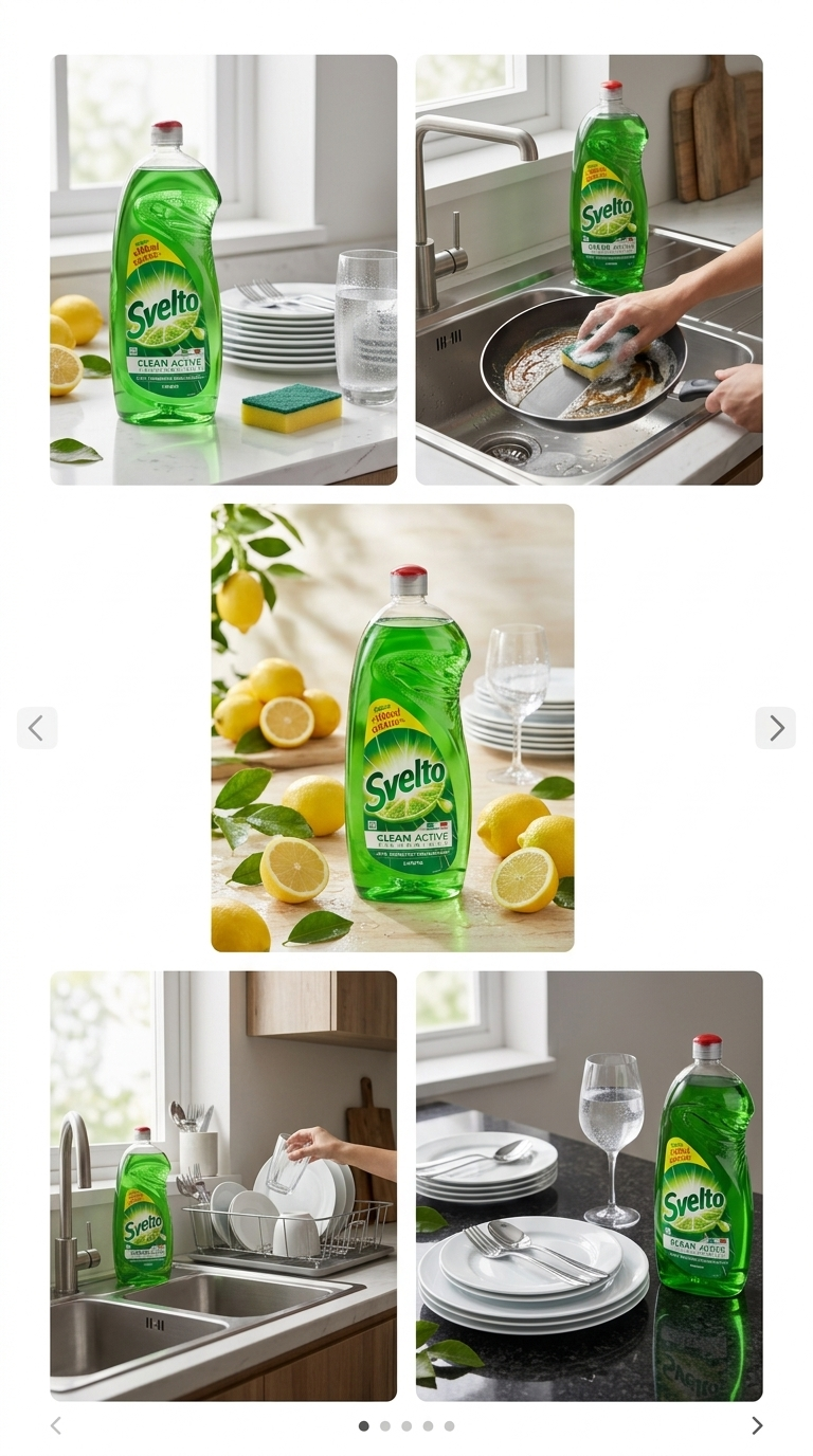 SVELTO Clean Active Detersivo Piatti Concentrato al Limone Box 12x 1030 ml (12,36 L) – Formato Scorta Famiglia e Spedizione Inclusa