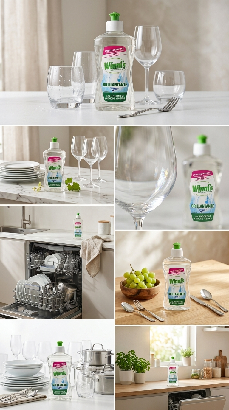 Winni's Naturel Brillantante Ipoallergenico 250ml – Con Aceto Bio e Materie Prime Vegetali – Testato Nichel, Cobalto e Cromo