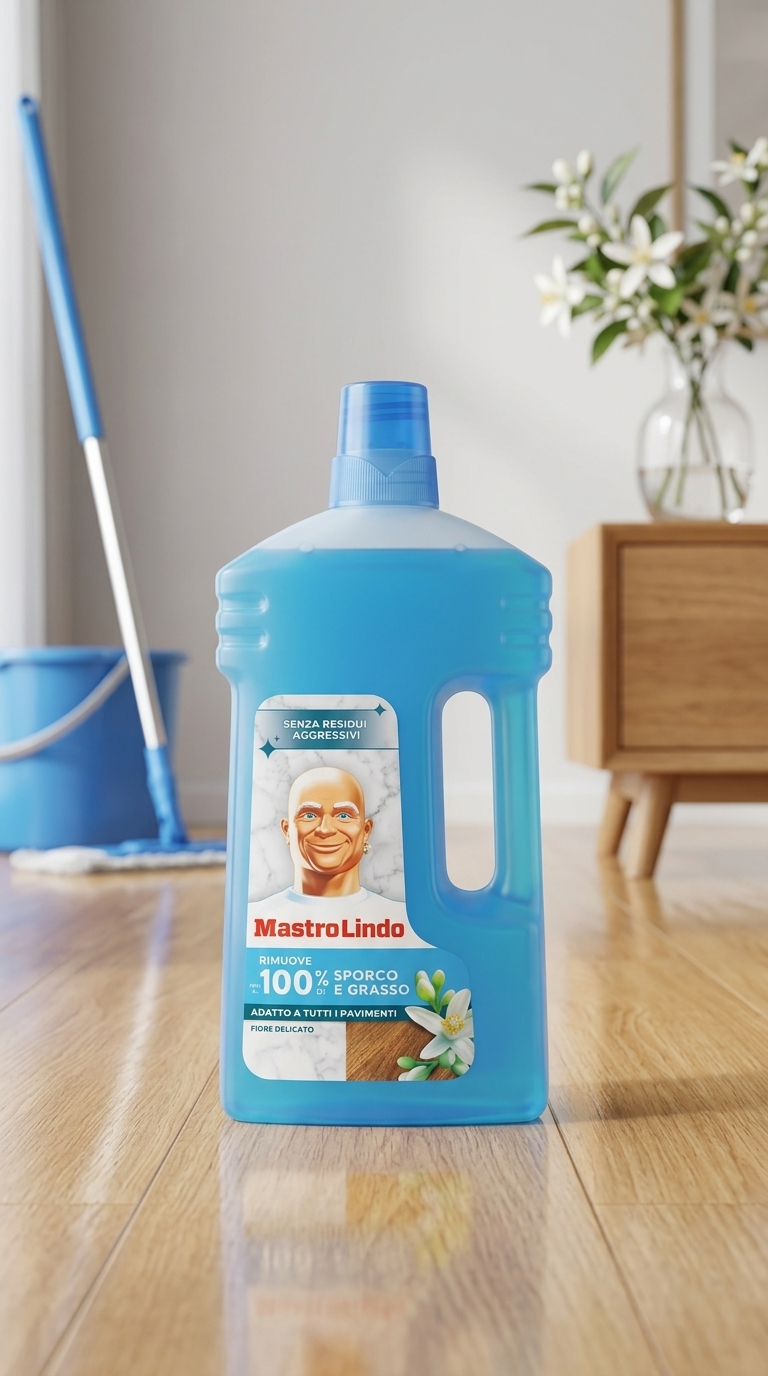 Mastro Lindo Detergente Pavimenti Multiuso Fiore Delicato 1 Litro Flacone – Pulizia Superfici Dure Zero Residui
