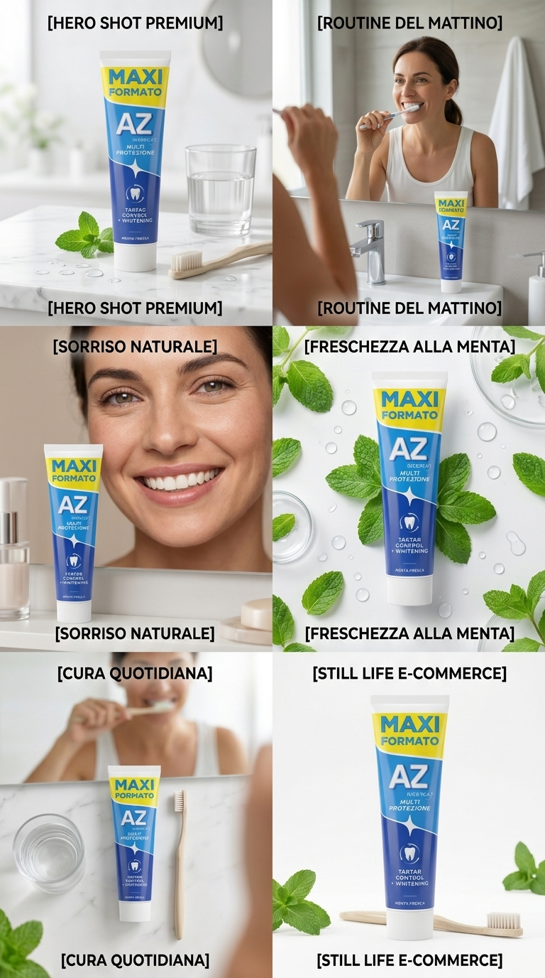 AZ Ricerca Tartar Control Whitening Dentifricio Menta Fresca 100 ml Tubetto – Azione Antitartaro Sbiancante Fluoruro 1450 ppm