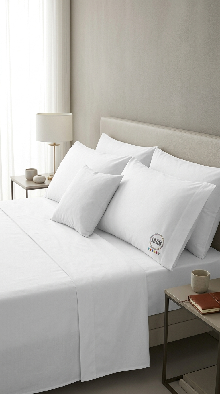 IRGE Completo Letto Matrimoniale Bianco Marta Poly-Cotone – Set Lenzuola Hotel e B&B Resistente