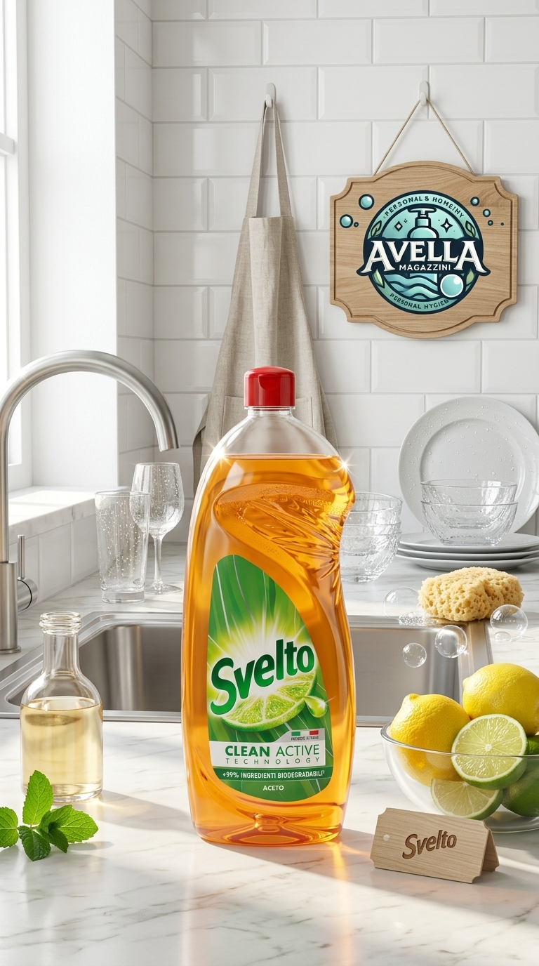 Svelto Piatti a Mano Aceto Clean Active Technology 930 ml | Detergente Sgrassante | Efficace in Acqua Fredda | Rimuove l'Unto dalla Plastica | Oltre 99% Ingredienti Biodegradabili | Made in Italy