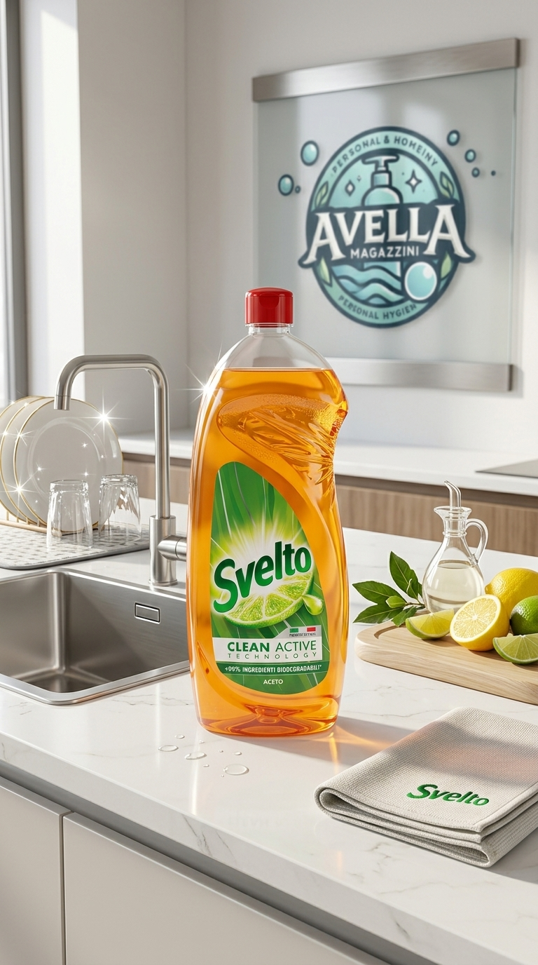 Svelto Piatti a Mano Aceto Clean Active Technology 930 ml | Detergente Sgrassante | Efficace in Acqua Fredda | Rimuove l'Unto dalla Plastica | Oltre 99% Ingredienti Biodegradabili | Made in Italy