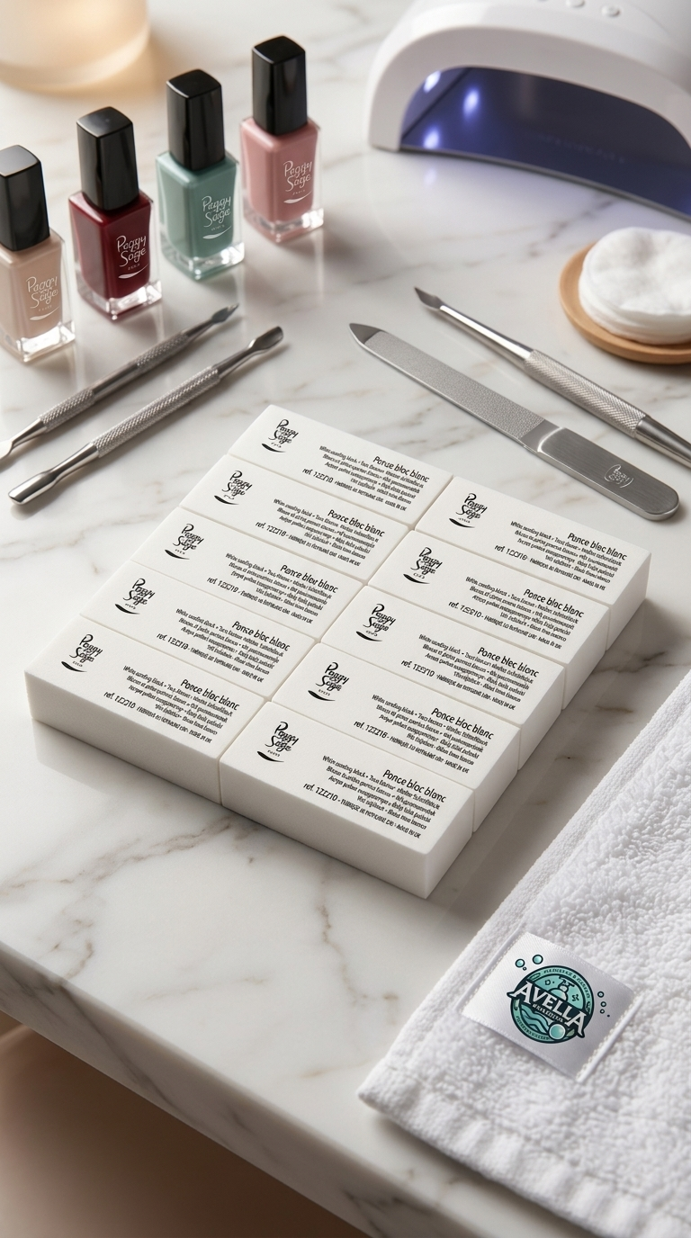 Peggy Sage Blocco Levigatore Buffer Bianco Unghie Pack 10 Pezzi – Opacizzante e Preparatore Professionale Made in UK