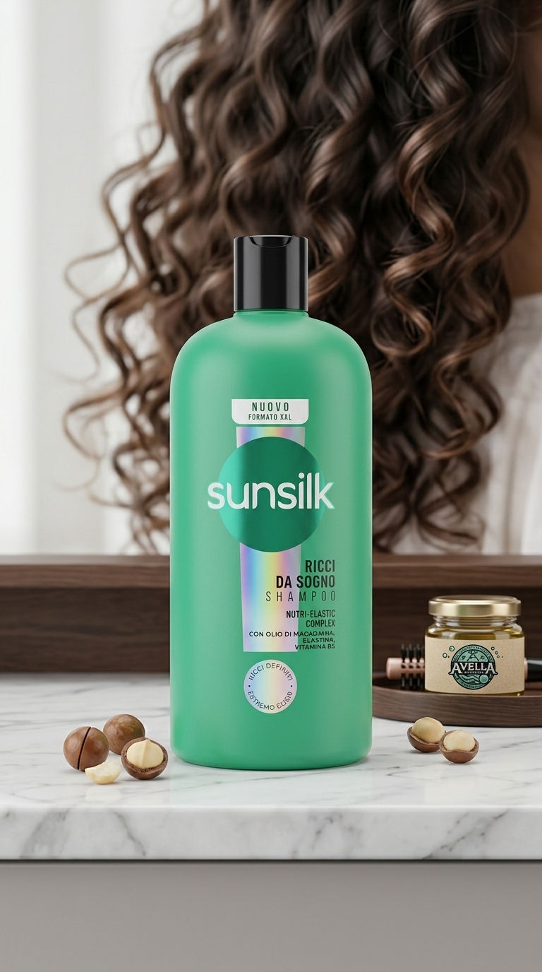 Sunsilk Shampoo Ricci da Sogno Nutri-Elastic Complex Olio di Macadamia Elastina Vitamina B5 Formato XXL 810 ml – Definizione 24H Anti-Crespo