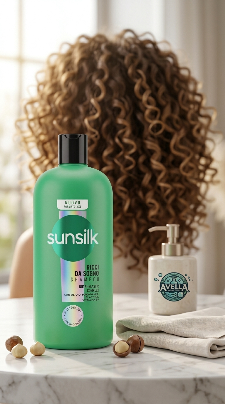 Sunsilk Shampoo Ricci da Sogno Nutri-Elastic Complex Olio di Macadamia Elastina Vitamina B5 Formato XXL 810 ml – Definizione 24H Anti-Crespo