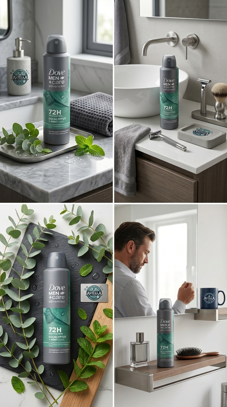 Dove Men+Care Advanced Eucalyptus + Mint Deodorante Spray Antitraspirante 72H 250 ml – Protezione Antibatterica e 1/4 Idratante