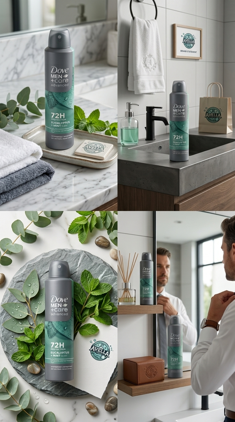 Dove Men+Care Advanced Eucalyptus + Mint Deodorante Spray Antitraspirante 72H 250 ml – Protezione Antibatterica e 1/4 Idratante