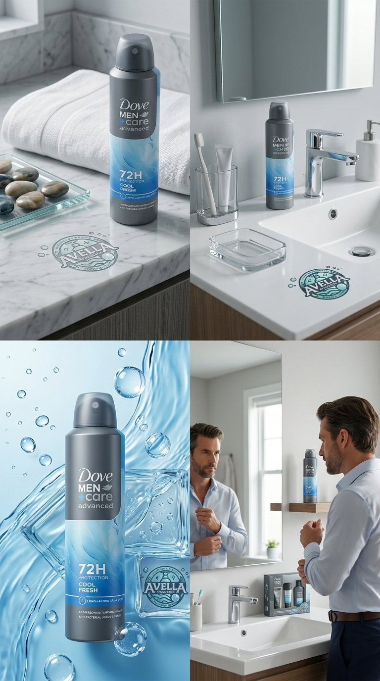 Dove Men+Care Advanced Cool Fresh Deodorante Spray Antitraspirante 72H Formato XL 250 ml – Protezione Antibatterica e 1/4 Idratante