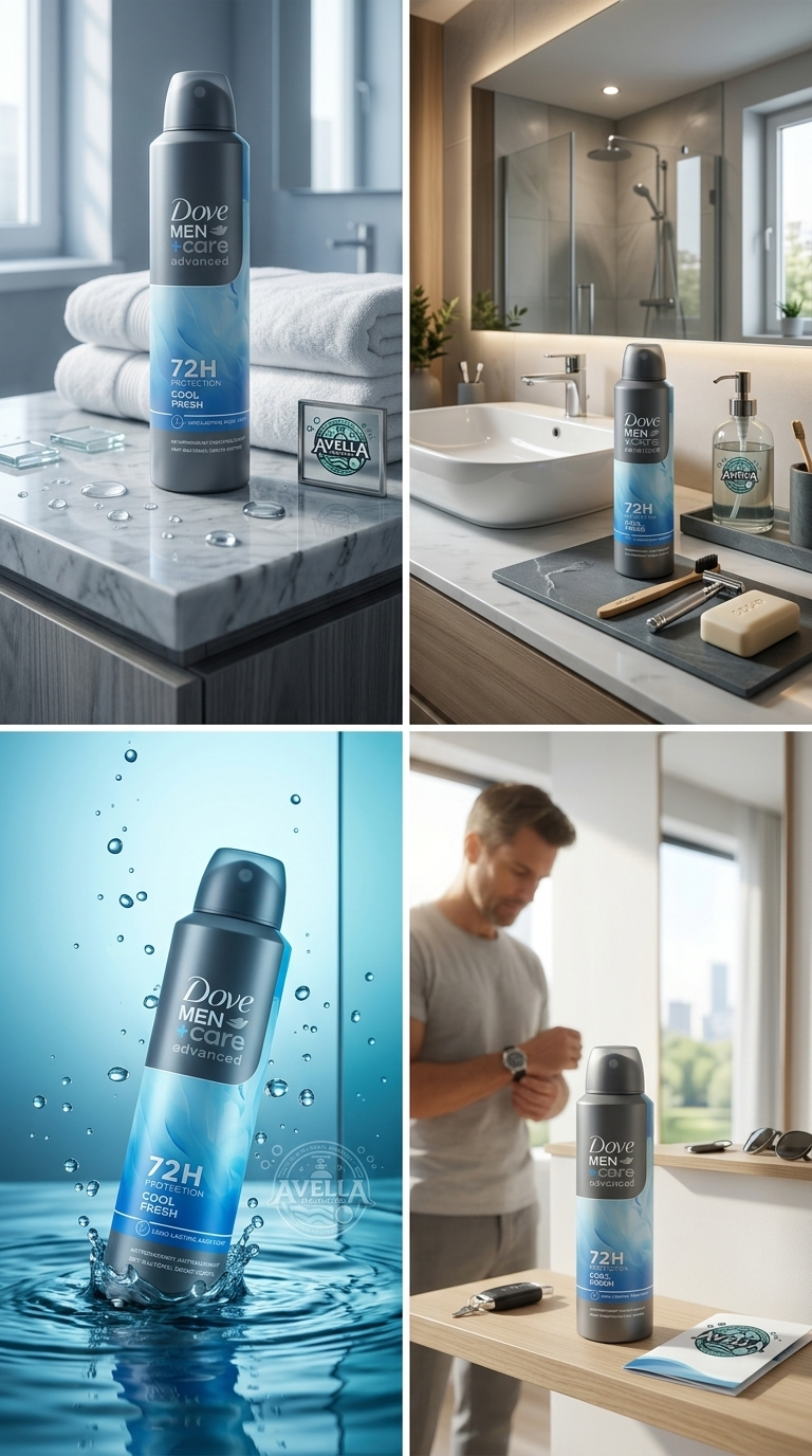 Dove Men+Care Advanced Cool Fresh Deodorante Spray Antitraspirante 72H Formato XL 250 ml – Protezione Antibatterica e 1/4 Idratante