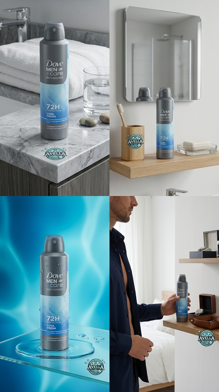 Dove Men+Care Advanced Cool Fresh Deodorante Spray Antitraspirante 72H Formato XL 250 ml – Protezione Antibatterica e 1/4 Idratante