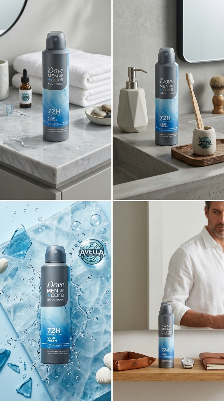 Dove Men+Care Advanced Cool Fresh Deodorante Spray Antitraspirante 72H Formato XL 250 ml – Protezione Antibatterica e 1/4 Idratante