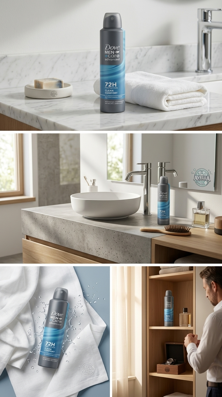 Dove Men+Care Advanced Clean Comfort Deodorante Spray Antitraspirante 72H Formato XL 250 ml – Protezione Antibatterica e 1/4 Idratante