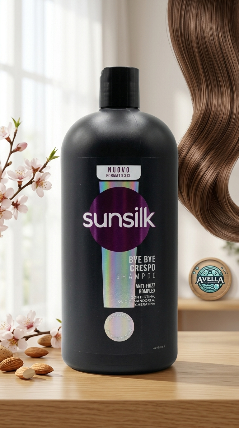 Sunsilk Shampoo Bye Bye Crespo Anti-Frizz Complex Biotina Olio di Mandorla Cheratina Formato XXL 810 ml – Azione Disciplinante Idratante