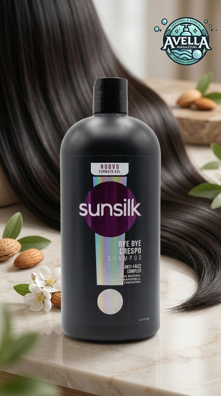 Sunsilk Shampoo Bye Bye Crespo Anti-Frizz Complex Biotina Olio di Mandorla Cheratina Formato XXL 810 ml – Azione Disciplinante Idratante