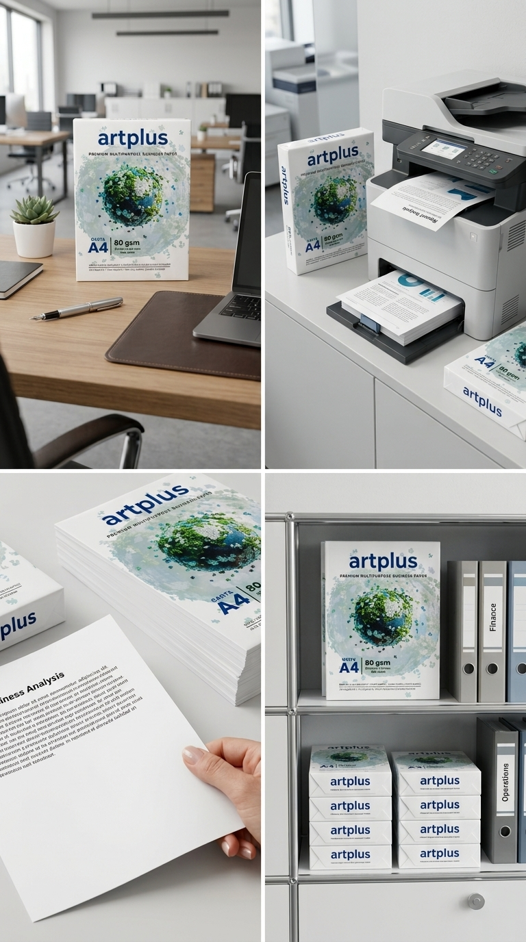 Artplus Carta Multiuso A4 80 gsm Risma 500 Fogli Premium Business Paper Wtrade – Stampa Senza Inceppamenti Fronte-Retro