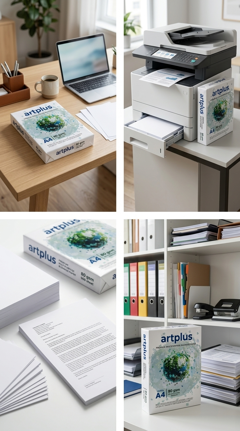 Artplus Carta Multiuso A4 80 gsm Risma 500 Fogli Premium Business Paper Wtrade – Stampa Senza Inceppamenti Fronte-Retro