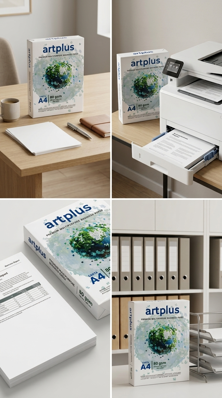 Artplus Carta Multiuso A4 80 gsm Risma 500 Fogli Premium Business Paper Wtrade – Stampa Senza Inceppamenti Fronte-Retro