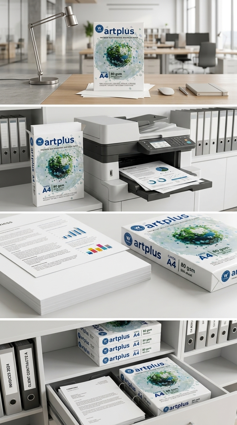 Artplus Carta Multiuso A4 80 gsm Risma 500 Fogli Premium Business Paper Wtrade – Stampa Senza Inceppamenti Fronte-Retro