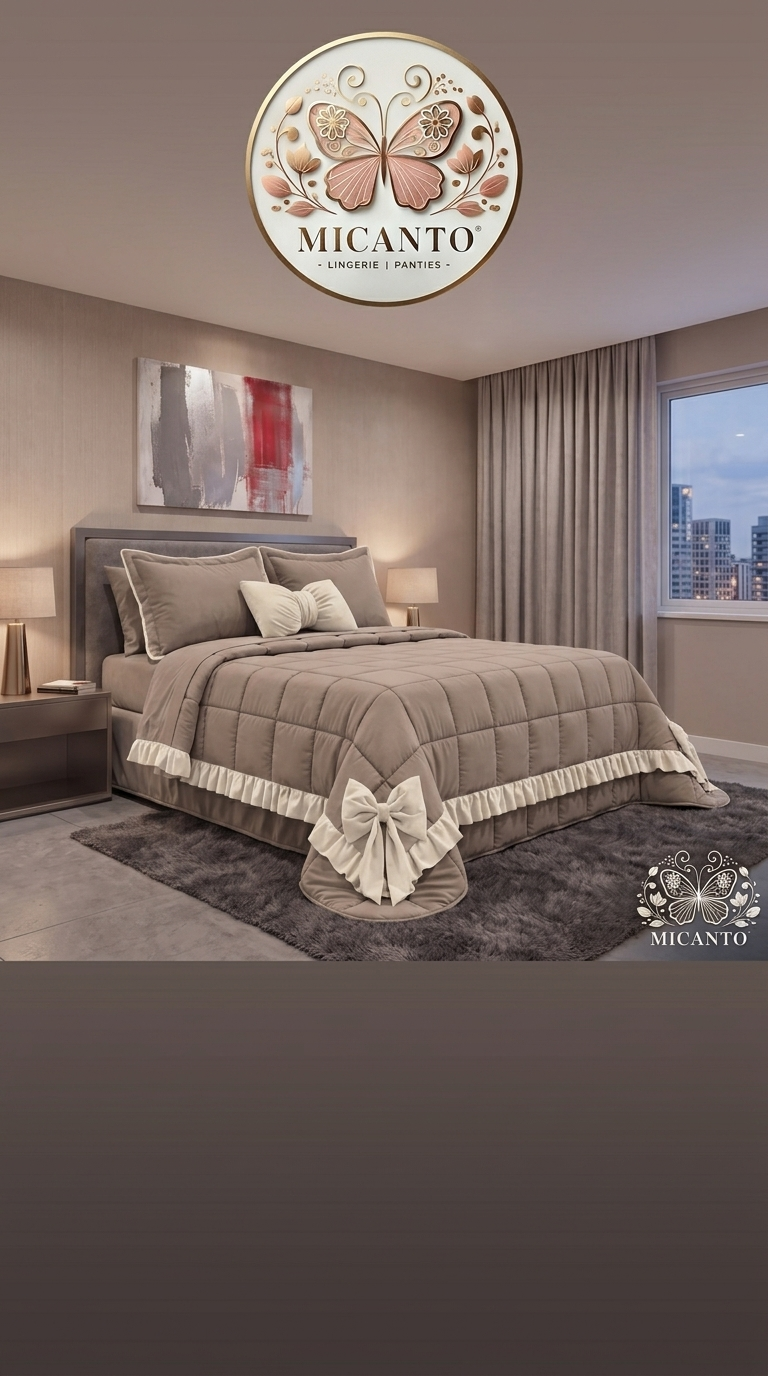 Malika Home Trapunta Matrimoniale Belle Époque Balza in Velluto Fiocco e Cuscino Arredo Made in Italy – Eleganza Lusso Camera da Letto