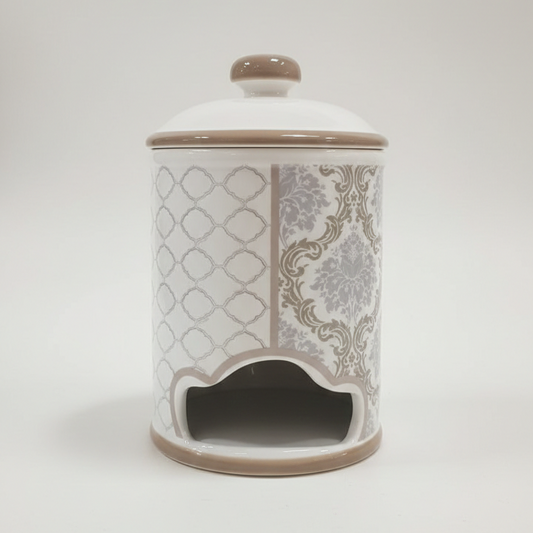 ROYAL Portacialde in Ceramica Shabby Decorato 24 cm | Dispenser Cialde Caffè Design Damascato | Porcellana Pregiata per Cucina