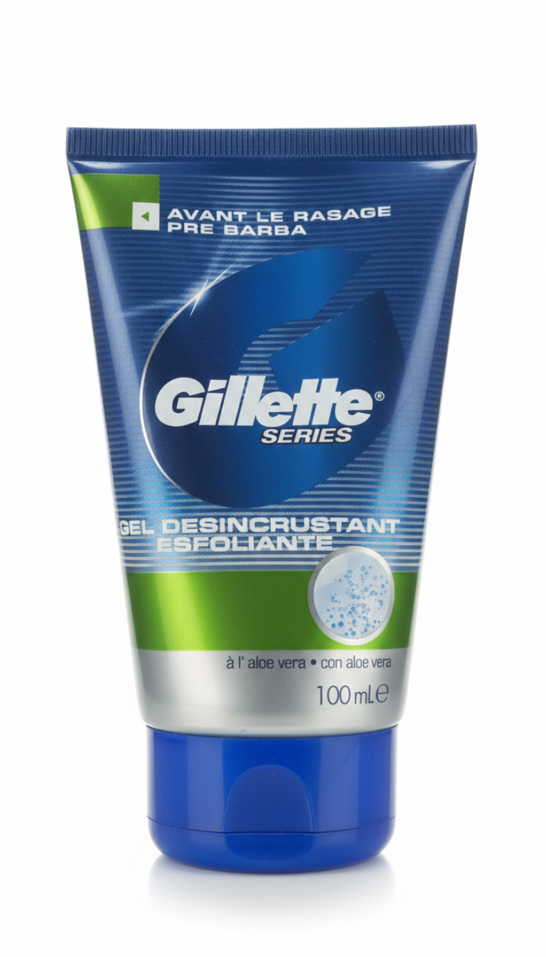 Gillette Gel Esfoliante Pre-Barba con Aloe Vera 100ml – Preparazione Ottimale e Anti-Irritazione