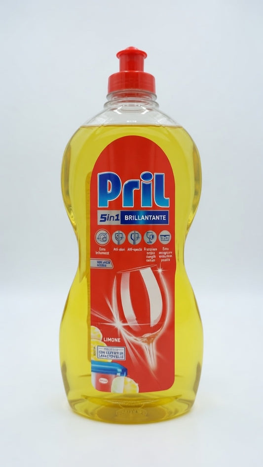 Pril Brillantante Duo Power Expert Limone 500ml | Asciugatura Extra Plastica | Protezione Vetro e Anti-Calcare | EAN 8015100579624