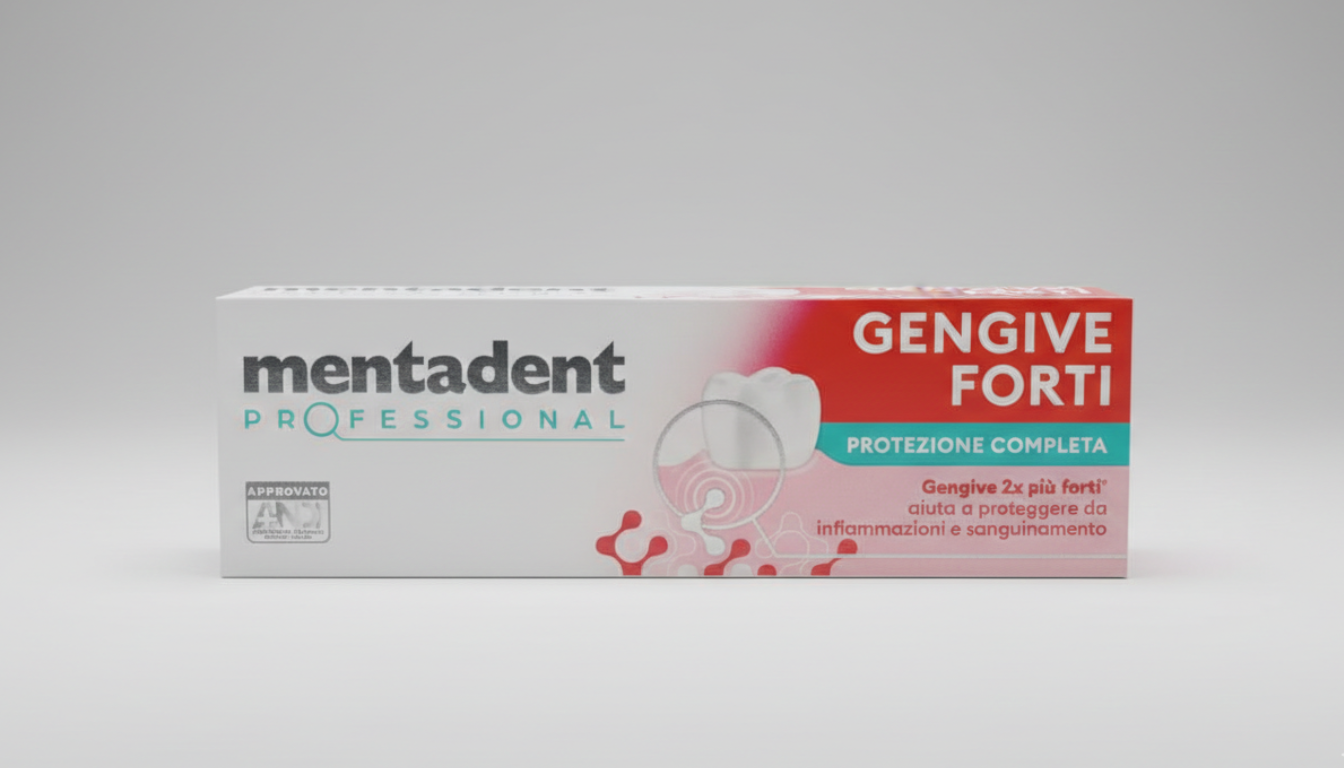 Mentadent Professional Gengive Forti 75ml – Dentifricio con Zinco Minerale e CPC – Previene Sanguinamento e Infiammazione – Barriera Protettiva 24H