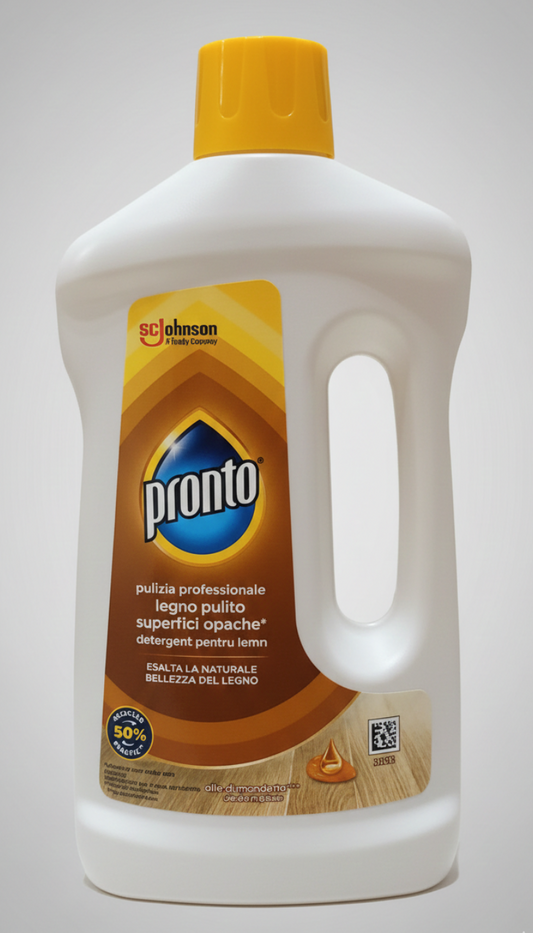 Pronto Legno Pulito – 750ml – Detergente per Superfici Opache e Pregiate – Formula Nutriente con Olio di Mandorle – Pulizia Senza Risciacquo