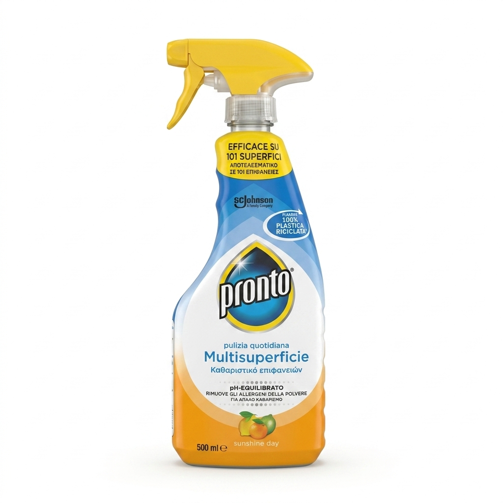 Pronto Multisuperficie 500ml – Detergente Multiuso pH-Balanced – Rimuove 3X Polvere e Impronte – Sicuro su 101 Superfici