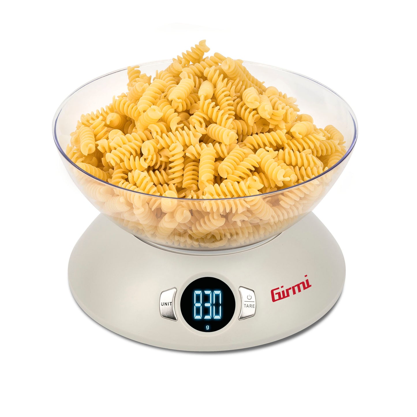 Girmi PS04 Bilancia da Cucina Elettronica – Ciotola Max 1.8L – Portata 5 Kg / 1 gr – Display Retroilluminato e Misurazione Liquidi