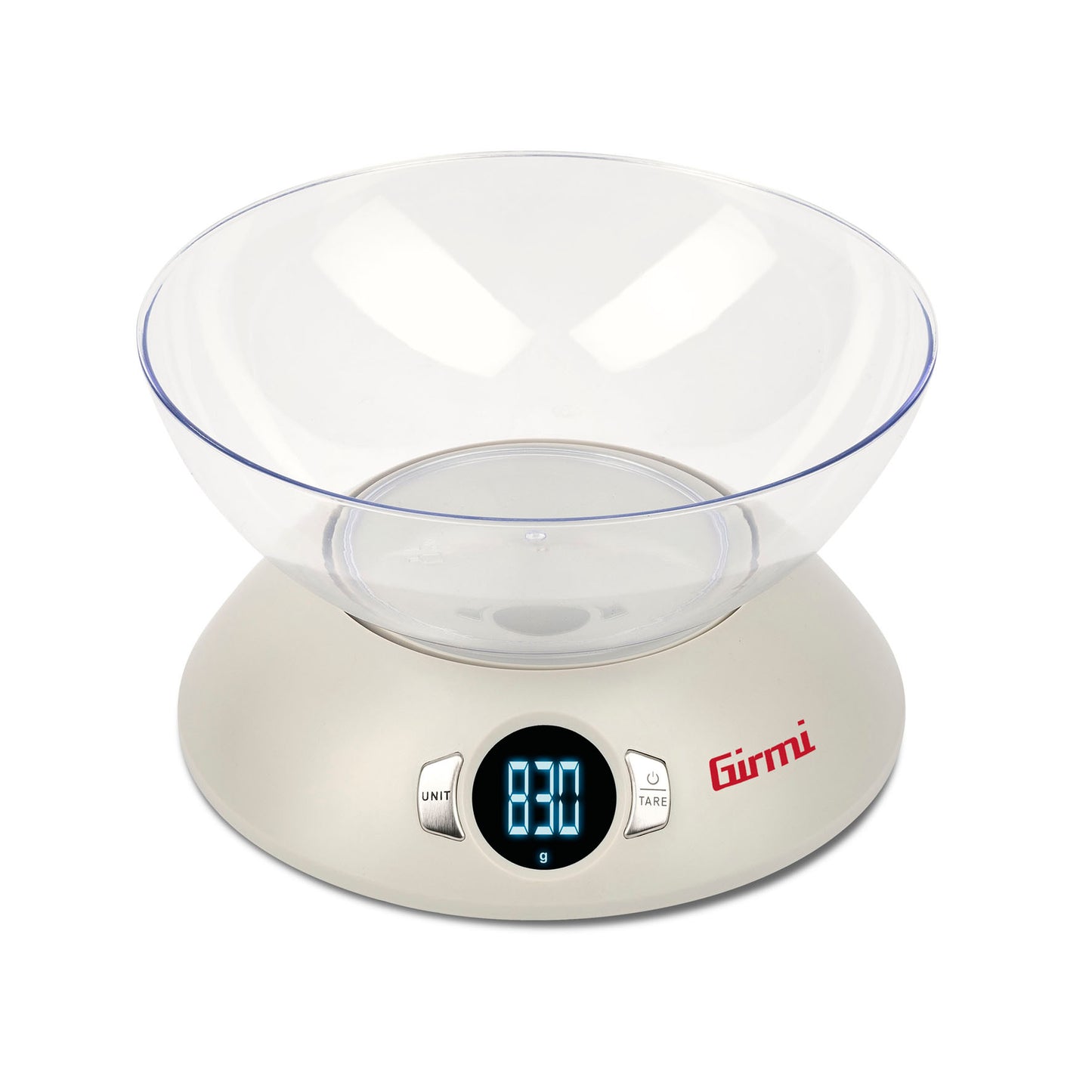 Girmi PS04 Bilancia da Cucina Elettronica – Ciotola Max 1.8L – Portata 5 Kg / 1 gr – Display Retroilluminato e Misurazione Liquidi