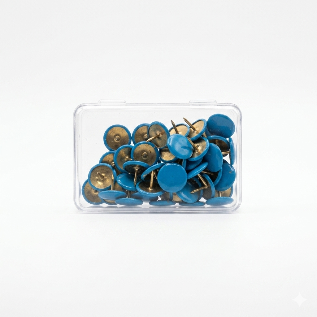 Fa.RI.Cop. Puntine da Disegno Colorate Plastificate Stock 50 Astucci da 50 Pezzi (2500 Totali) – Punesse Professionali in Metallo Ottonato Antiruggine ad Alta Penetrazione per Bacheche e Ufficio