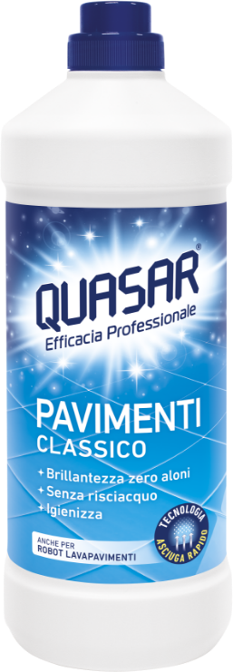 Quasar Pavimenti 1000 ml | Detergente Professionale con Tecnologia Asciuga Rapido | Ideale per Robot Lavapavimenti | Pulito Stellare Zero Aloni