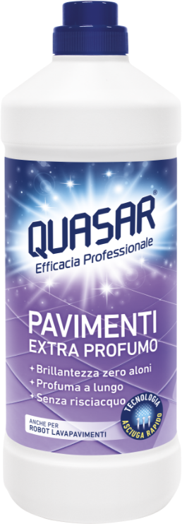 Quasar Pavimenti 1000 ml | Detergente Professionale con Tecnologia Asciuga Rapido | Ideale per Robot Lavapavimenti | Pulito Stellare Zero Aloni