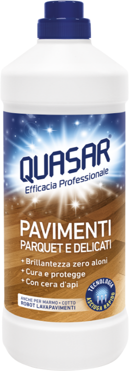 Quasar Pavimenti 1000 ml | Detergente Professionale con Tecnologia Asciuga Rapido | Ideale per Robot Lavapavimenti | Pulito Stellare Zero Aloni