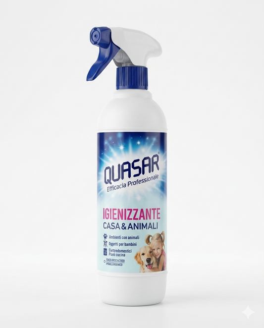 Quasar Igienizzante Casa & Animali Ipoallergenico Spray – Efficacia Professionale Senza Risciacquo
