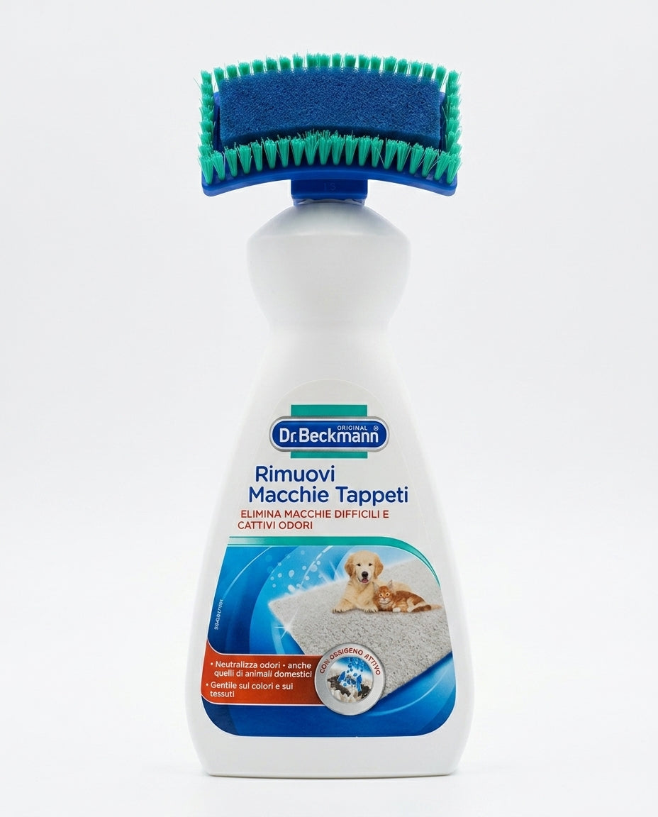 Dr. Beckmann Rimuovi Macchie Tappeti 650 ml, con ossigeno attivo, formulato per eliminare macchie difficili e odori di animali domestici, adatto anche alla lana.