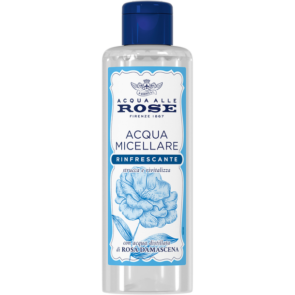 Acqua alle Rose Acqua Micellare Rinfrescante 200ml - Rosa Damascena - Strucca, Idrata, Tonifica - Tutti i Tipi di Pelle
