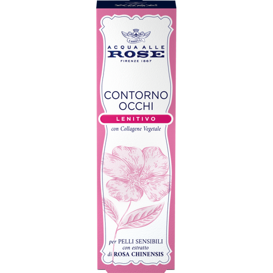 Acqua Alle Rose Contorno Occhi Lenitivo 15ml - Collagene Vegetale Rosa Chinensis - Pelli Sensibili - Riduce Borse, Occhiaie, Stanchezza