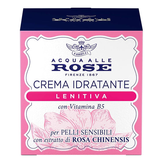 Acqua Alle Rose Crema Idratante Lenitiva 50ml - Vitamina B5 - Rosa Chinensis - Pelli Sensibili - Idrata, Lenisce e Protegge