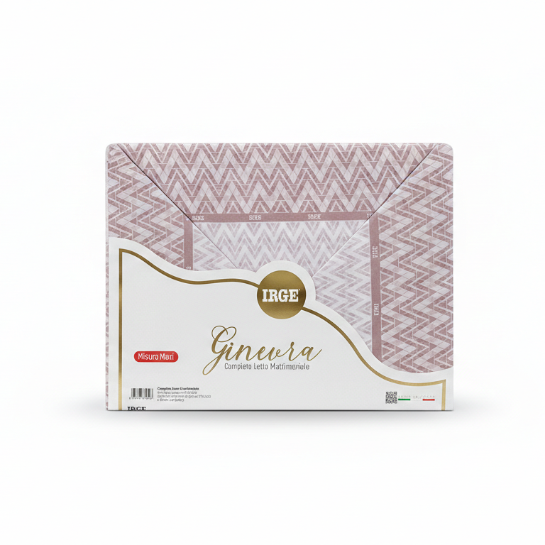 Irge Ginevra Completo Letto Matrimoniale Maxi in 100% Cotone – Set 4 Pezzi con Lenzuolo Sotto con Angoli e Federe Coordinate