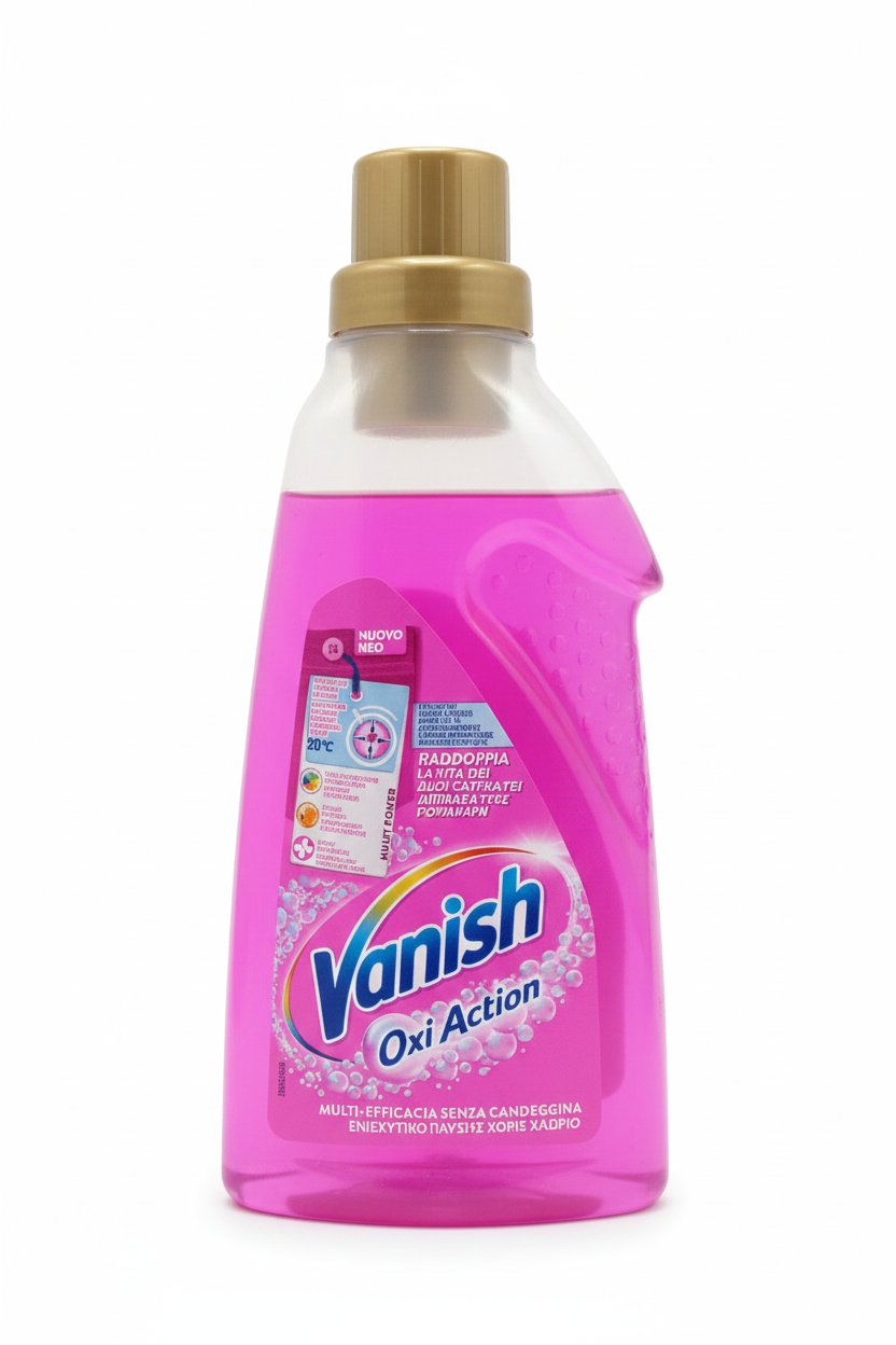 Vanish Oxi Action Gel Pink 750ml | Smacchiatore Multipotere 3-in-1 | Anti-Odore e Proteggi Colore | Sicuro su Lana e Seta | Efficace a 20°C
